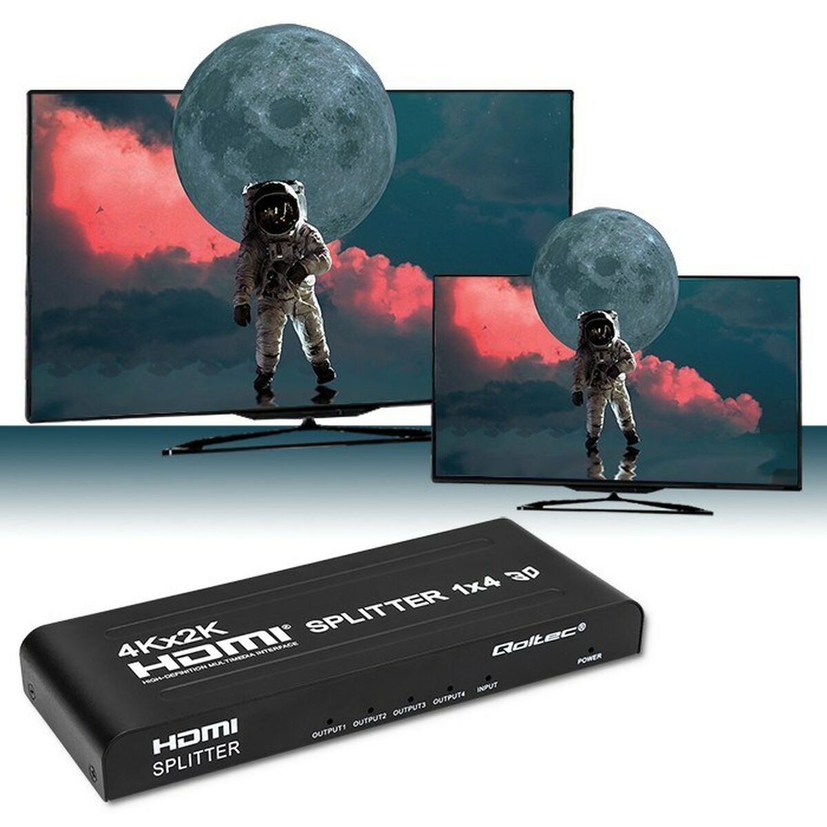 HDMI svitsj Qoltec 51798 Svart